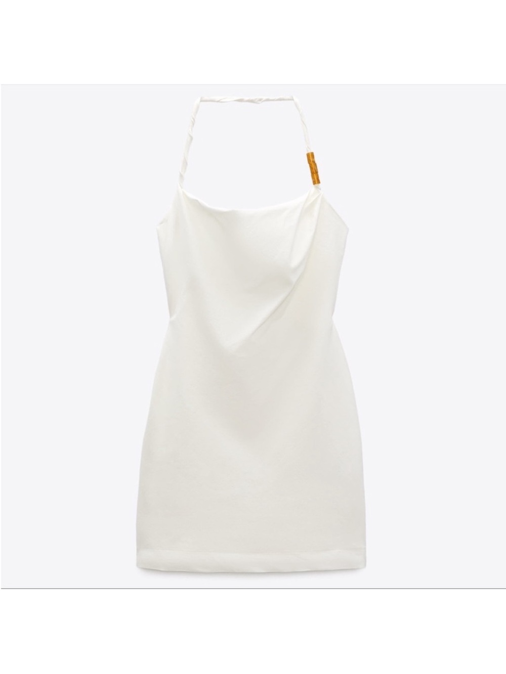 Zara White Cowl Neck Mini Dress